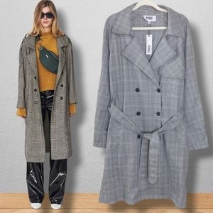 NWT Steve Madden BB Dakota Glen plaid trench coat $139